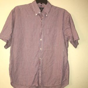 Internacional waters,plaid red/blue shirt. Size L.
